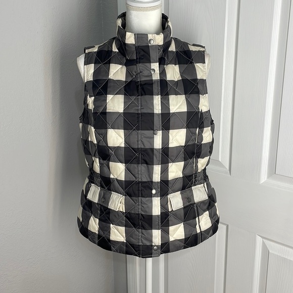 Talbots Jackets & Blazers - TALBOT’S  down-filled checkerboard plaid sleeveless vest size MP